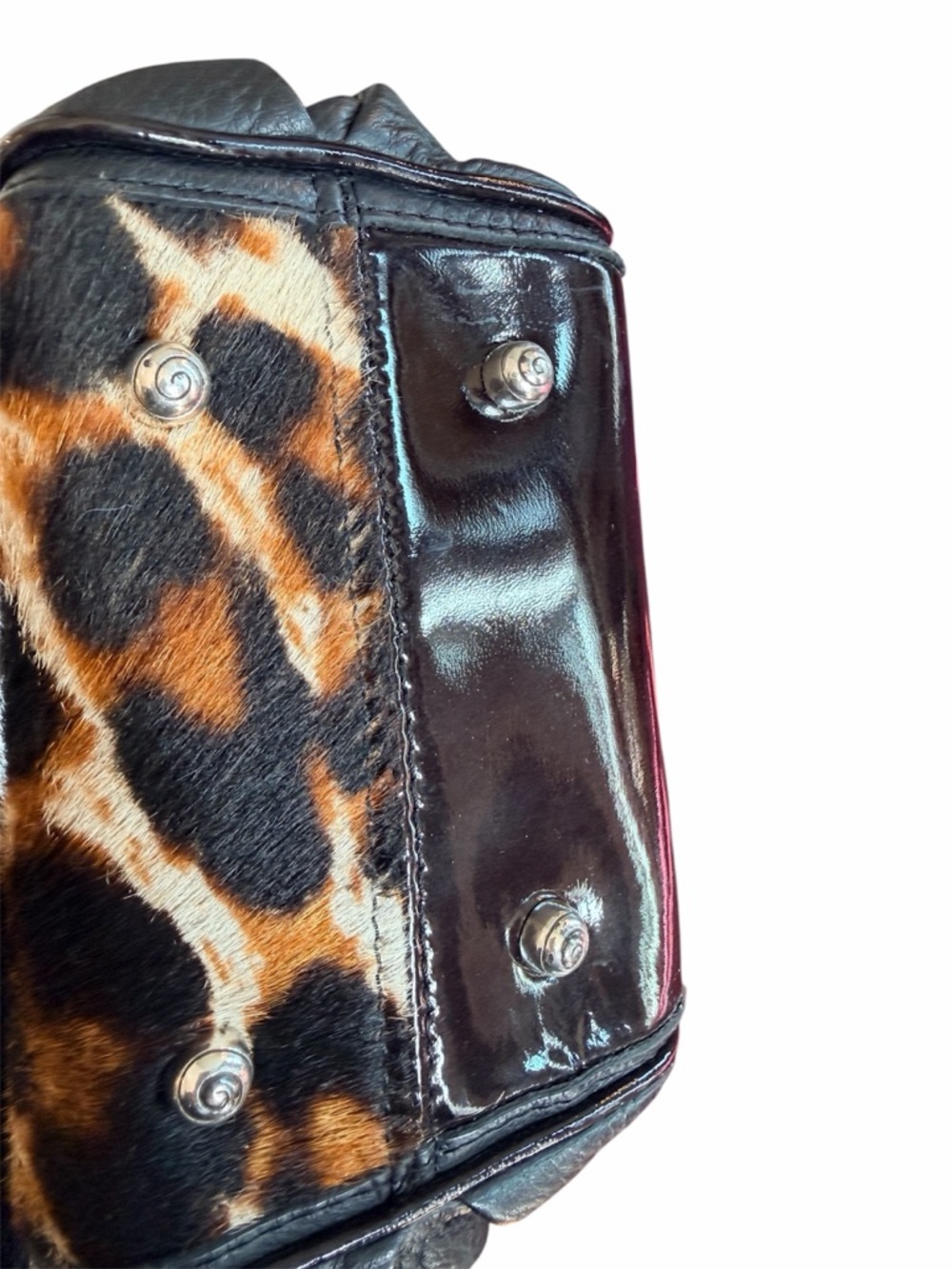 BRIGHTON Leopard Black Leather Small Bag Purse - Picture 5 of 8